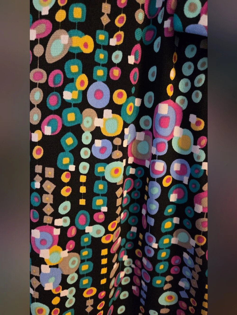 Vintage K Studio Collection Women's 2-Piece Dress Suit Size 18 Black Geo Print